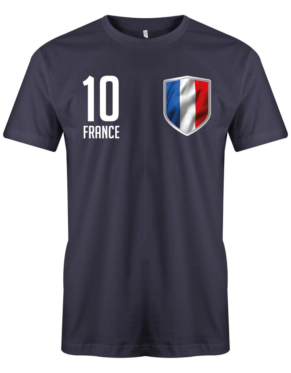 France 10 Wappen - Frankreich - EM WM - Fan - Herren T-Shirt - T-Shirt bedrucken mit lustigen Sprüchen bei - myShirtStore