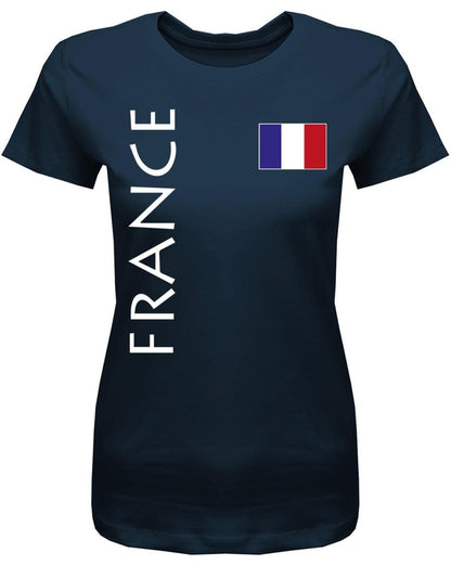 France Flagge - EM WM - Frankreich - Fan - Damen T-Shirt - T-Shirt bedrucken mit lustigen Sprüchen bei - myShirtStore