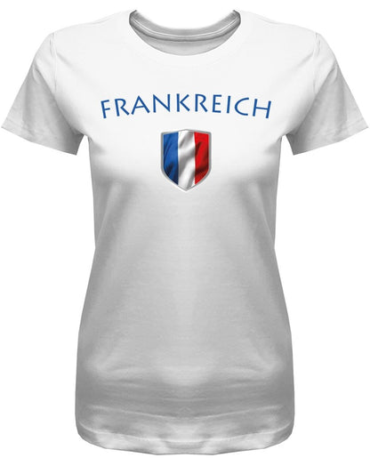 Frankreich - Fan T-Shirt EM WM Wappen - France - Damen T-Shirt - T-Shirt bedrucken mit lustigen Sprüchen bei - myShirtStore