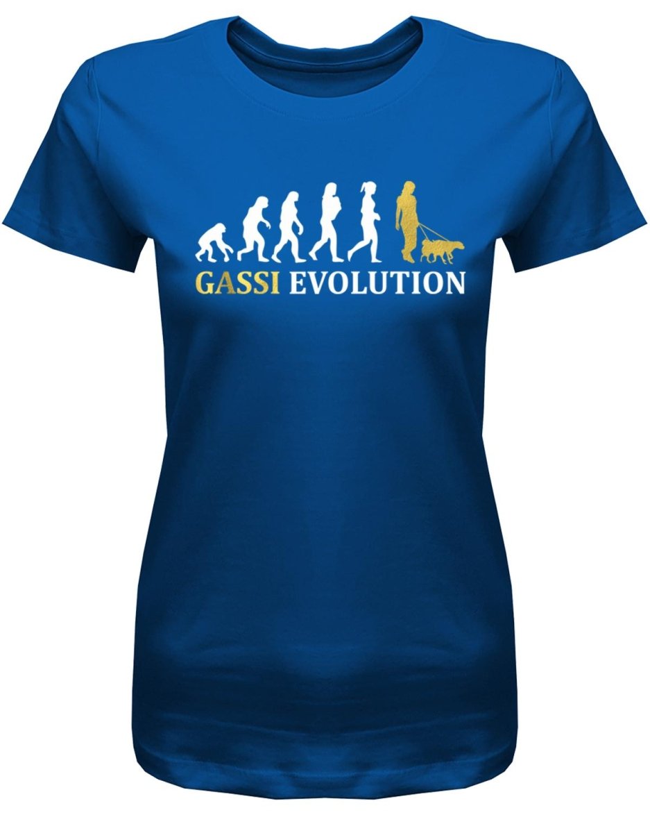 Gassi Evolution - Tierliebhaber - Hundebesitzer - Damen T-Shirt - T-Shirt bedrucken mit lustigen Sprüchen bei - myShirtStore