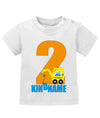 Geburtstag Shirt 2 - Bagger Zwei mit Wunschname - Jungen und Mädchen - Baby T-Shirt - T-Shirt bedrucken mit lustigen Sprüchen bei - myShirtStore