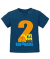 Geburtstag Shirt 2 - Bagger Zwei mit Wunschname - Jungen und Mädchen - Baby T-Shirt - T-Shirt bedrucken mit lustigen Sprüchen bei - myShirtStore