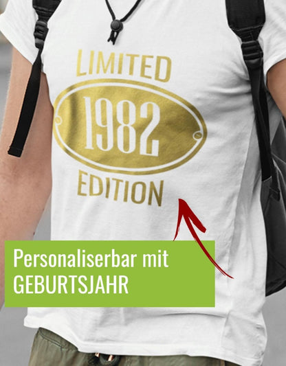 Geburtstag Tshirt für Männer Limited Edition in Gold mit Geburtsjahr - T-Shirt bedrucken mit lustigen Sprüchen bei - myShirtStore