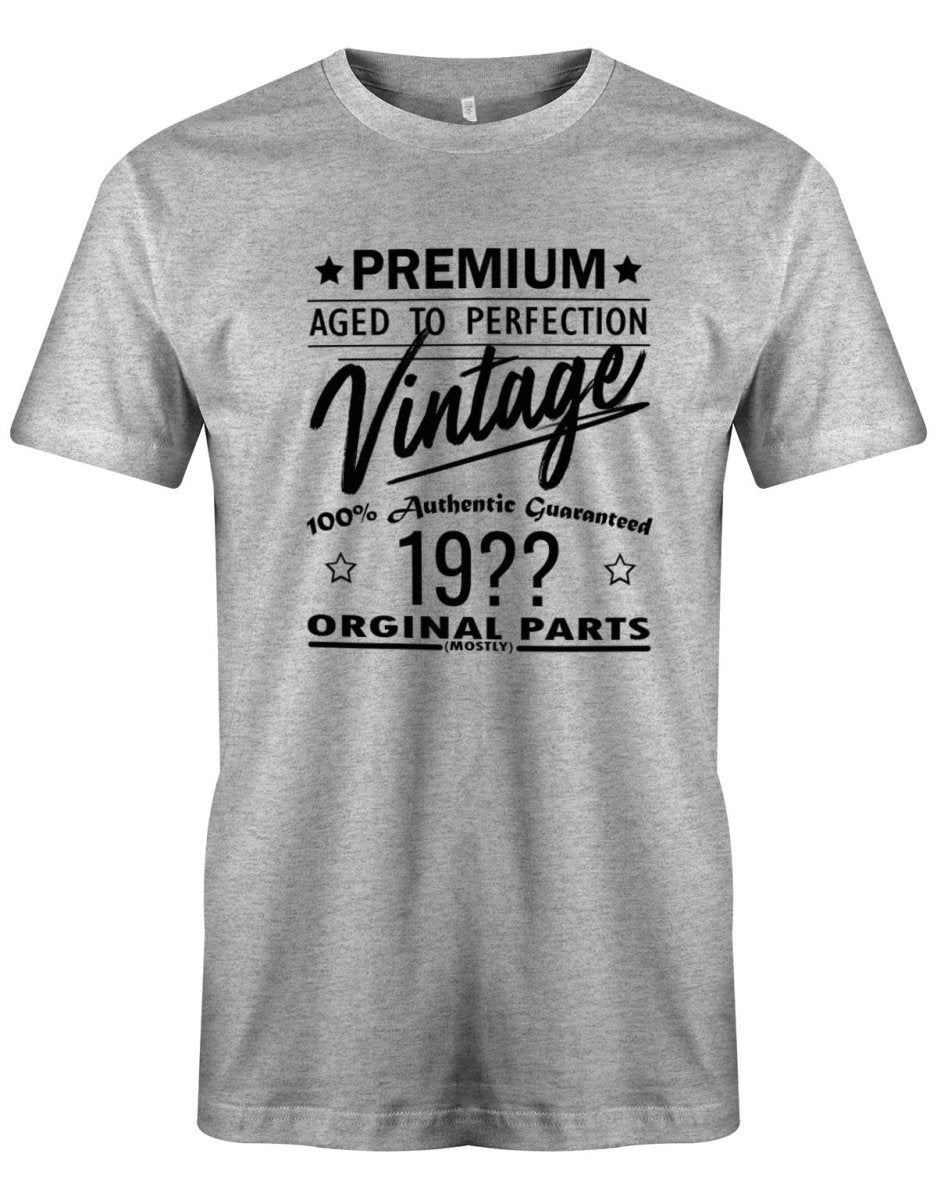 Geburtstag Tshirt für Männer Premium Aged to Perfection mit Geburtsjahr - T-Shirt bedrucken mit lustigen Sprüchen bei - myShirtStore