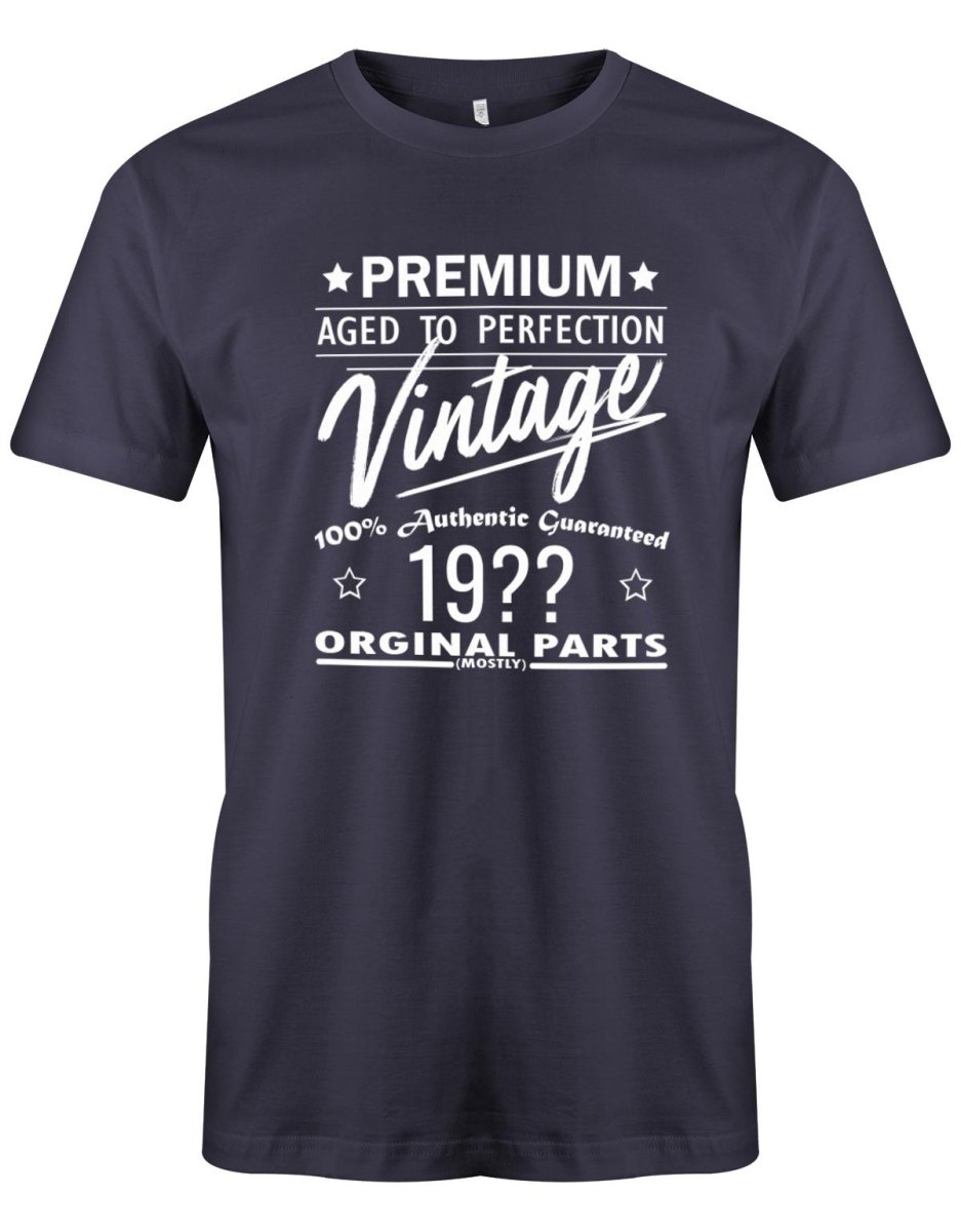 Geburtstag Tshirt für Männer Premium Aged to Perfection mit Geburtsjahr - T-Shirt bedrucken mit lustigen Sprüchen bei - myShirtStore