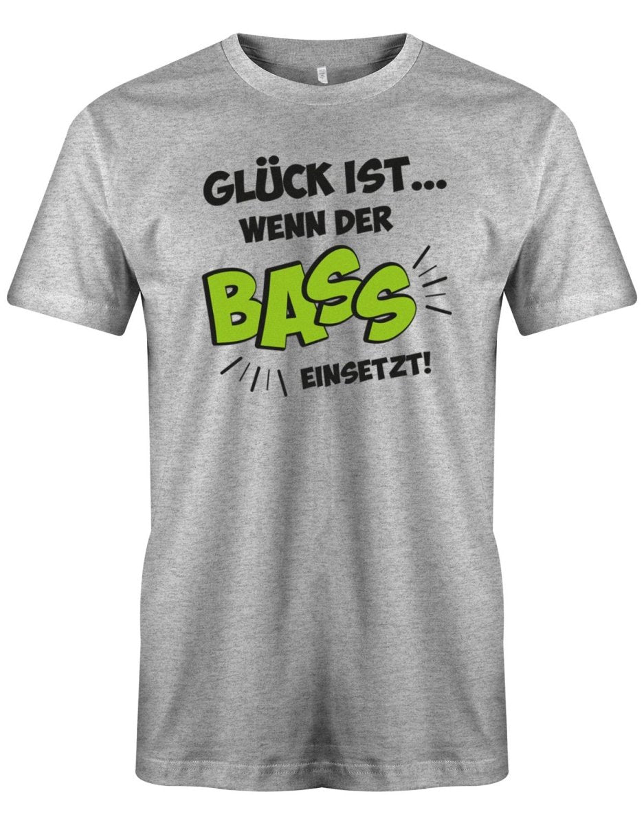 Glück ist wenn der Bass einsetzt - Herren T-Shirt - T-Shirt bedrucken mit lustigen Sprüchen bei - myShirtStore