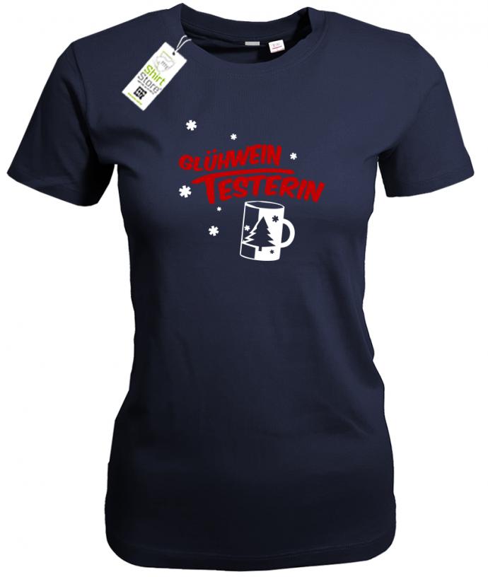 Glühwein Testerin - Weihnachten - Damen T-Shirt - T-Shirt bedrucken mit lustigen Sprüchen bei - myShirtStore