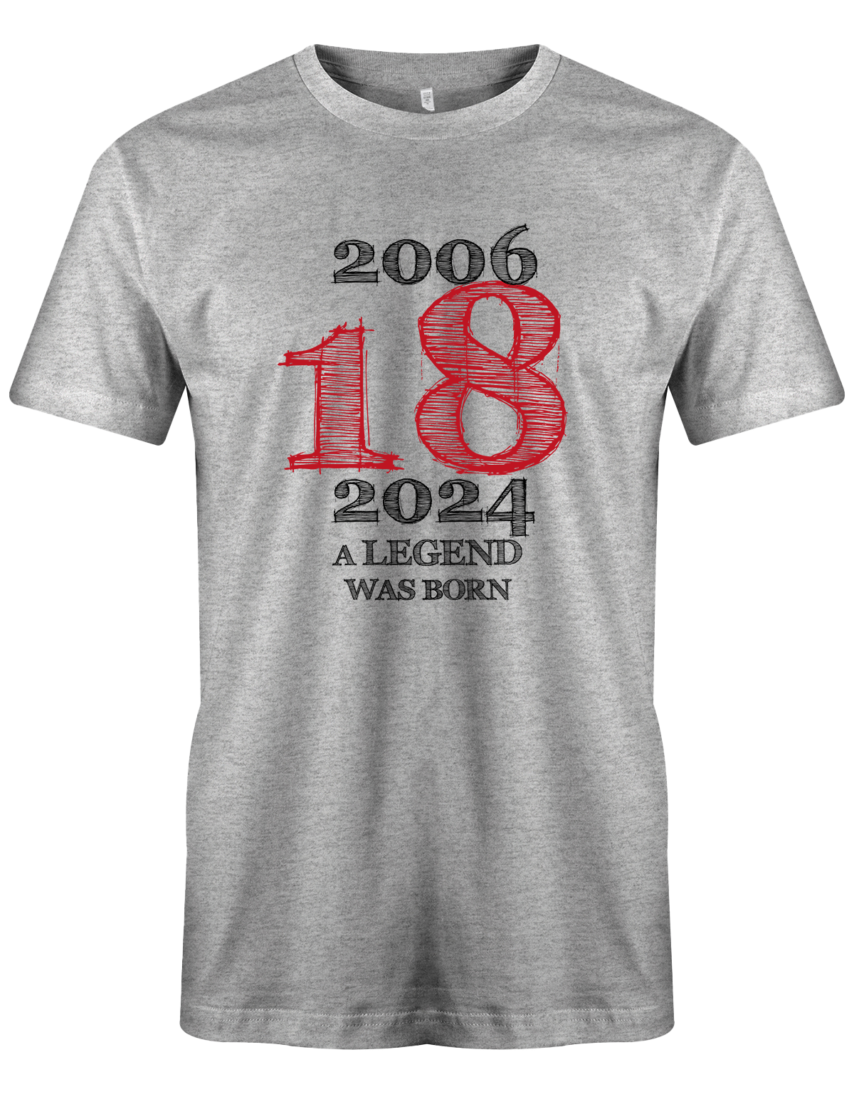 Cooles T-Shirt zum 18. Geburtstag für Jungen. Bedruckt mit: 2006 - 2024 18 A Legend was born Line Design Das T Shirt 18 Geburtstag Junge Lustig ist ein tolles Geschenk für alle 18 Jährigen. Man wird nur einmal 18 Jahre. Geschenk zum 18 geburtstag Jungen ✓ 2005 geburtstag Junge ✓ 18 Geburtstag tshirt ✓ shirt geburtstag 18 grau