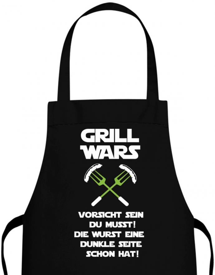 Grill Wars Schürze Vorsicht sein du musst Dunkle Seite schon hat - T-Shirt bedrucken mit lustigen Sprüchen bei - myShirtStore