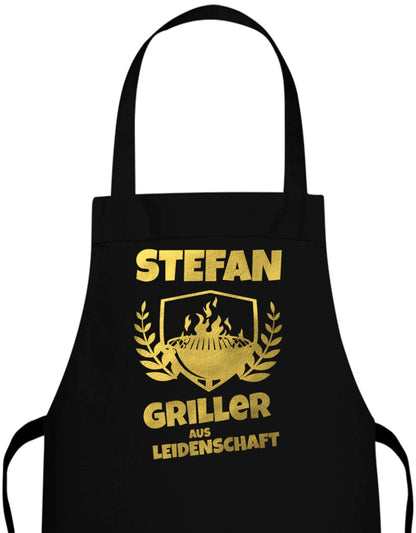 Griller aus Leidenschaft personalisiert mit Name Schürze - T-Shirt bedrucken mit lustigen Sprüchen bei - myShirtStore