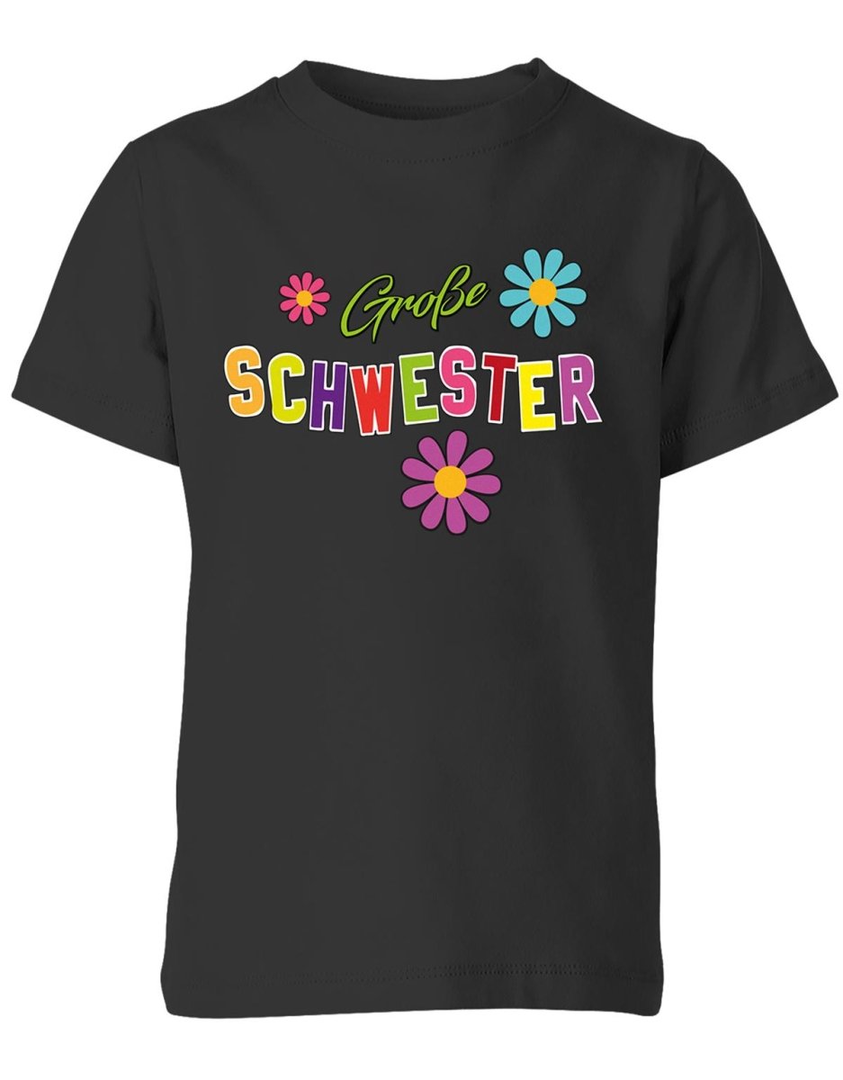 Große Schwester - Blumen - Kinder T-Shirt - T-Shirt bedrucken mit lustigen Sprüchen bei - myShirtStore