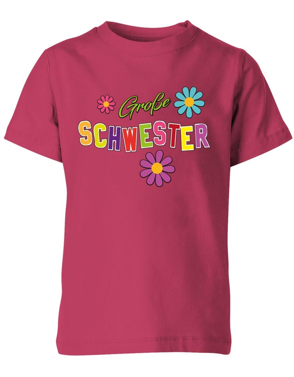 Große Schwester - Blumen - Kinder T-Shirt - T-Shirt bedrucken mit lustigen Sprüchen bei - myShirtStore