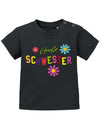 Große Schwester mit bunten Blümchen Baby T-Shirt - T-Shirt bedrucken mit lustigen Sprüchen bei - myShirtStore