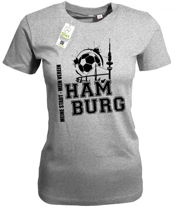 Hamburg meine Stadt mein Verein - Damen T-Shirt - T-Shirt bedrucken mit lustigen Sprüchen bei - myShirtStore