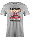 Handwerker Achtung Baustelle fliegendes Werkzeug und Kraftausdrücke - Herren T-Shirt - T-Shirt bedrucken mit lustigen Sprüchen bei - myShirtStore