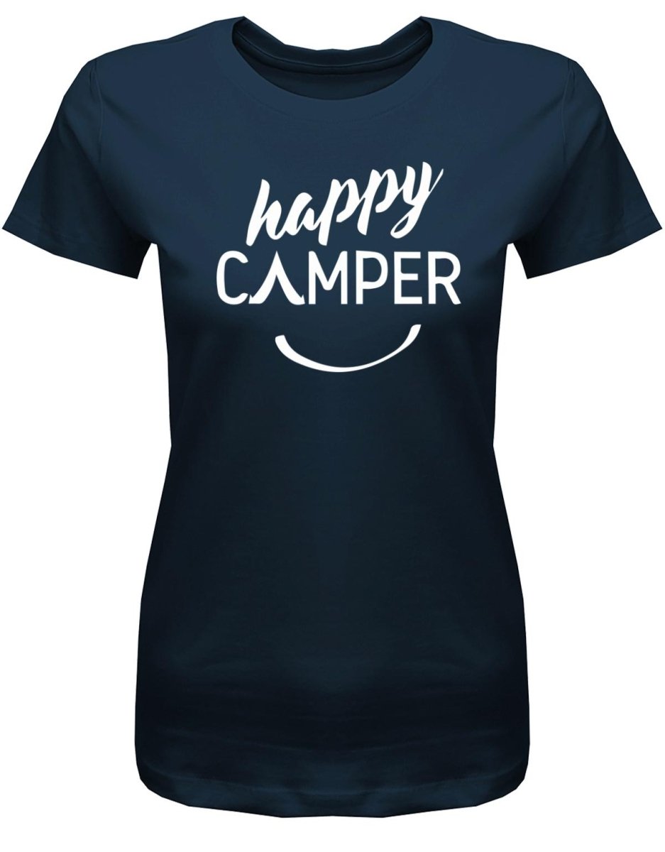 Happy Camper - Camping - Damen T-Shirt - T-Shirt bedrucken mit lustigen Sprüchen bei - myShirtStore