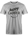 Happy Camper Camping T-Shirt für Männer - Lustiges Camper - Shirt mit zeltförmigem 'A' - Perfekte Geschenkidee für Camper - T-Shirt bedrucken mit lustigen Sprüchen bei - myShirtStore