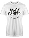 Happy Camper Camping T-Shirt für Männer - Lustiges Camper - Shirt mit zeltförmigem 'A' - Perfekte Geschenkidee für Camper - T-Shirt bedrucken mit lustigen Sprüchen bei - myShirtStore