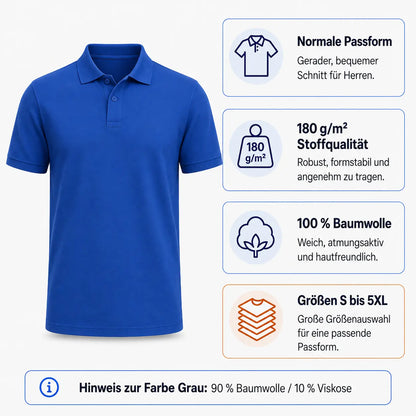 Polo-Shirt Basic - Herren - Baumwolle – unbedruckt & einfarbig