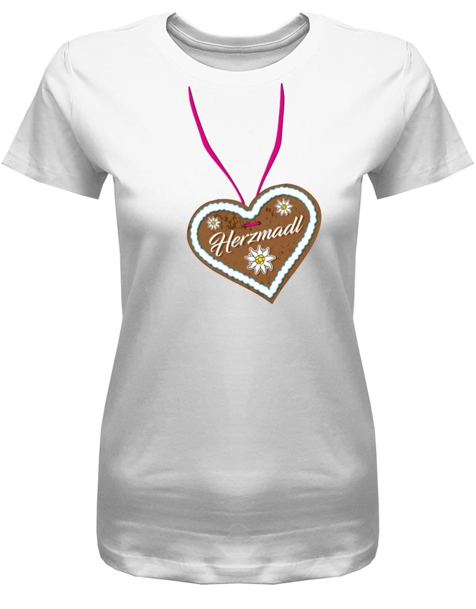 Herzmadl - Lebkuchenherz - Oktoberfeier - Damen T-Shirt - T-Shirt bedrucken mit lustigen Sprüchen bei - myShirtStore