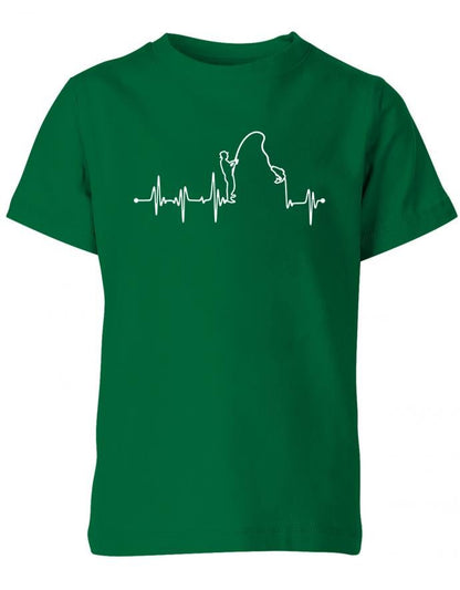 Herzschlag Angeln - EKG - Angler - Kinder T-Shirt - T-Shirt bedrucken mit lustigen Sprüchen bei - myShirtStore