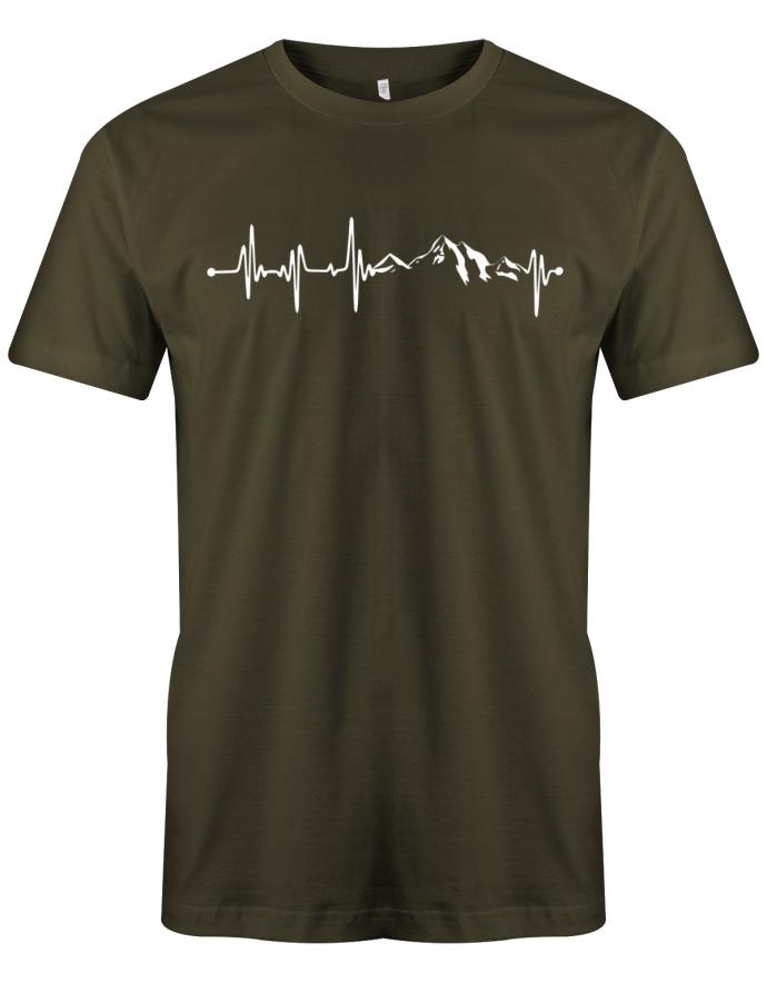 Herzschlag Berge - EKG - Herren T-Shirt - T-Shirt bedrucken mit lustigen Sprüchen bei - myShirtStore