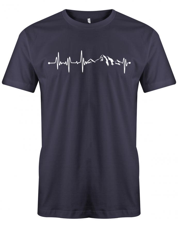 Herzschlag Berge - EKG - Herren T-Shirt - T-Shirt bedrucken mit lustigen Sprüchen bei - myShirtStore