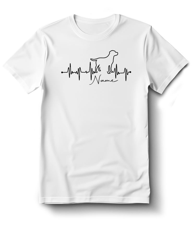 Herzschlag personalisiert mit Namen vom Hund Hündin - Herren T Shirt - T-Shirt bedrucken mit lustigen Sprüchen bei - myShirtStore