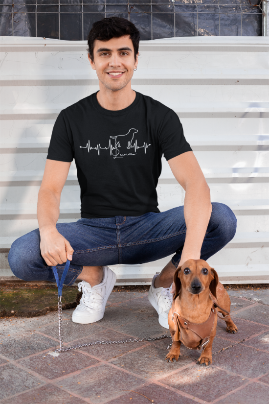 herzschlag hund personalisiertes geschenk t shirt personalisiert