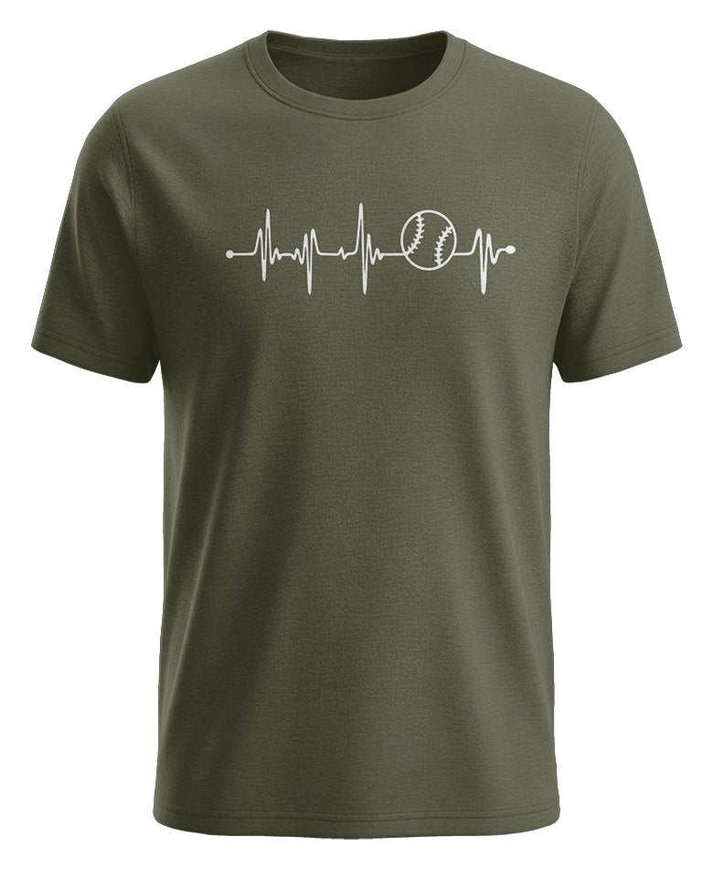 Herzschlag Baseball EKG - Baseballer - Herren T-Shirt army