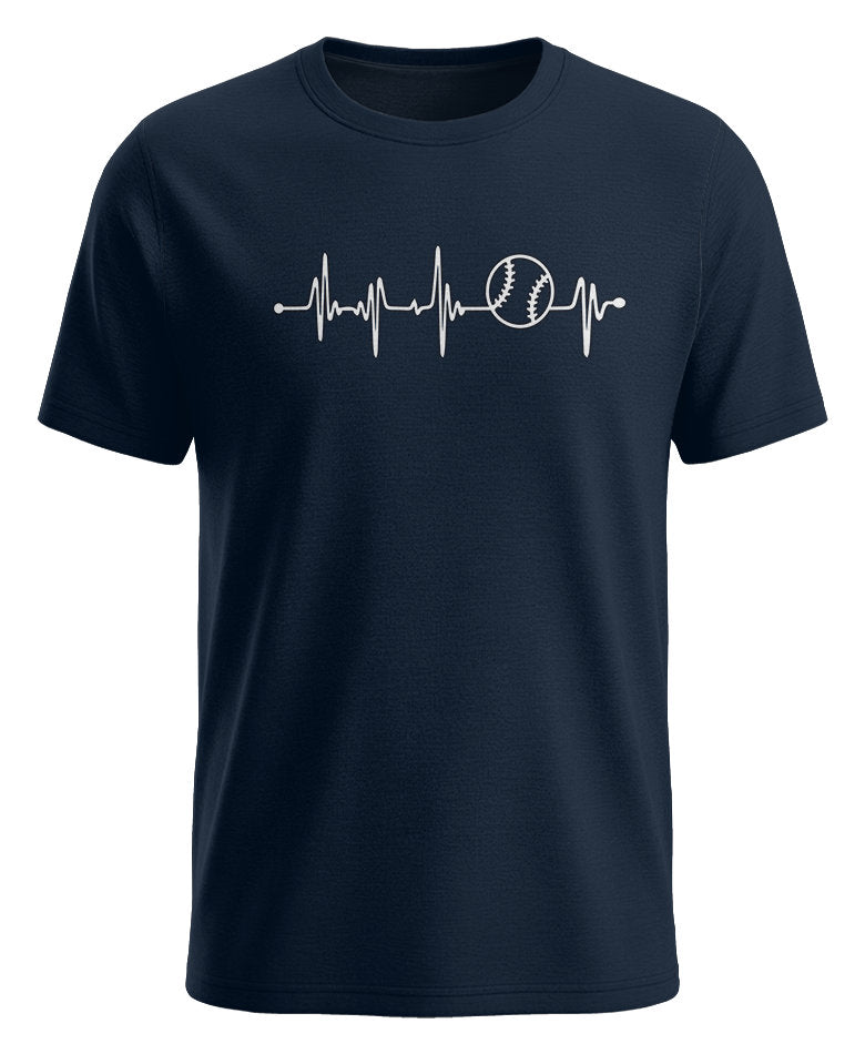Herzschlag Baseball EKG - Baseballer - Herren T-Shirt navy