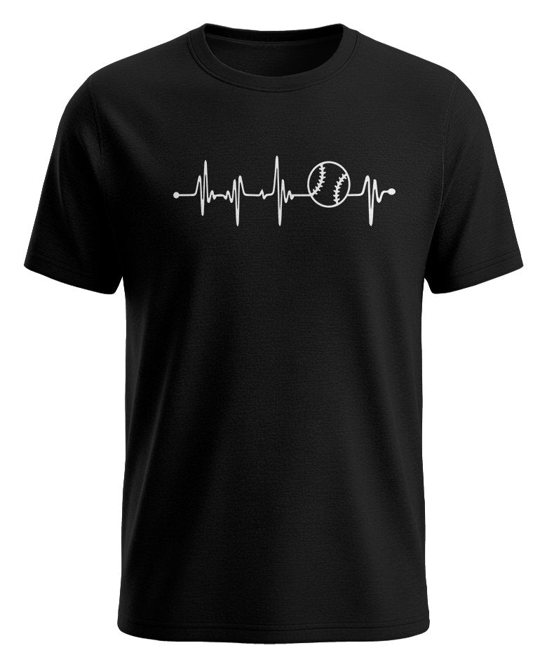 Herzschlag Baseball EKG - Baseballer - Herren T-Shirt schwarz