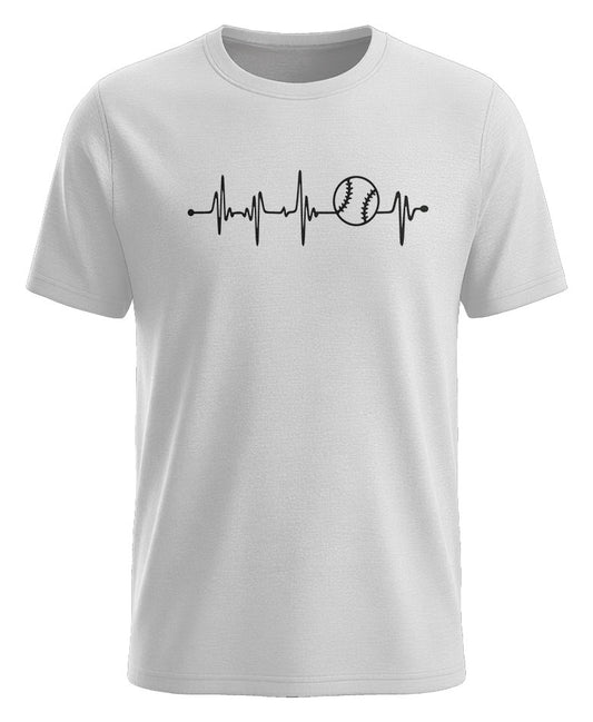 Herzschlag Baseball EKG - Baseballer - Herren T-Shirt weiß