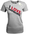 I Love Hamburg - Schriftzug - Damen T-Shirt - T-Shirt bedrucken mit lustigen Sprüchen bei - myShirtStore