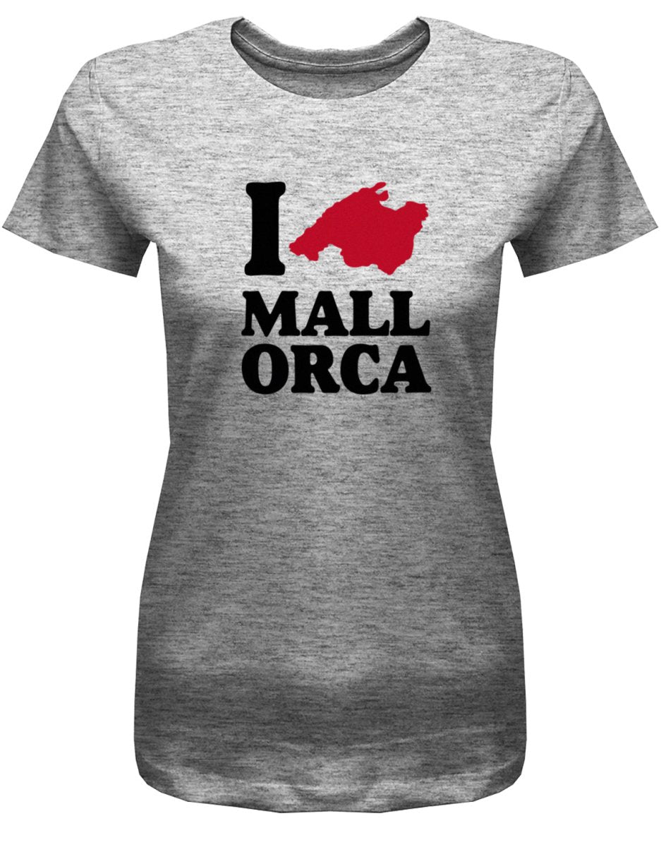 I Love Mallorca - Landkarte - Damen T-Shirt - T-Shirt bedrucken mit lustigen Sprüchen bei - myShirtStore