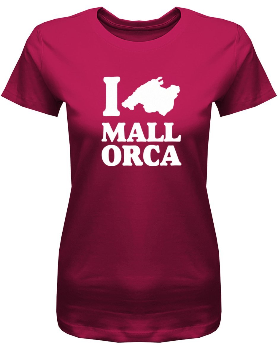 I Love Mallorca - Landkarte - Damen T-Shirt - T-Shirt bedrucken mit lustigen Sprüchen bei - myShirtStore