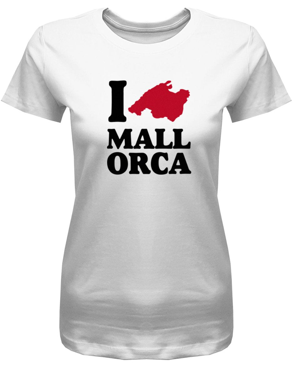 I Love Mallorca - Landkarte - Damen T-Shirt - T-Shirt bedrucken mit lustigen Sprüchen bei - myShirtStore