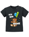 Ich bin 1 - Teddy mit Luftballon - Erster Geburtstag - Personaliert mit Name Baby Shirt - T-Shirt bedrucken mit lustigen Sprüchen bei - myShirtStore