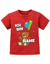 Ich bin 1 - Teddy mit Luftballon - Erster Geburtstag - Personaliert mit Name Baby Shirt - T-Shirt bedrucken mit lustigen Sprüchen bei - myShirtStore