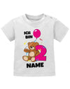 Ich bin 2 Teddybär mit Wunschname Mädchen - Baby T-Shirt - T-Shirt bedrucken mit lustigen Sprüchen bei - myShirtStore