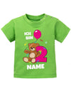 Ich bin 2 Teddybär mit Wunschname Mädchen - Baby T-Shirt - T-Shirt bedrucken mit lustigen Sprüchen bei - myShirtStore