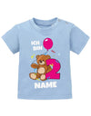 Ich bin 2 Teddybär mit Wunschname Mädchen - Baby T-Shirt - T-Shirt bedrucken mit lustigen Sprüchen bei - myShirtStore