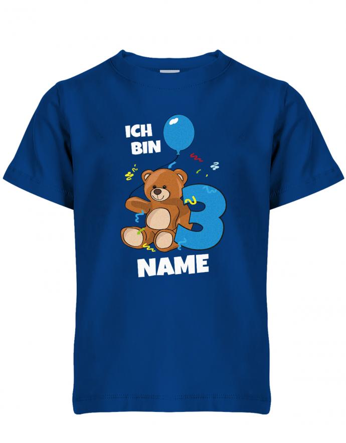 Ich bin 3 Teddybär mit Wunschname Junge - Kinder T-Shirt - T-Shirt bedrucken mit lustigen Sprüchen bei - myShirtStore