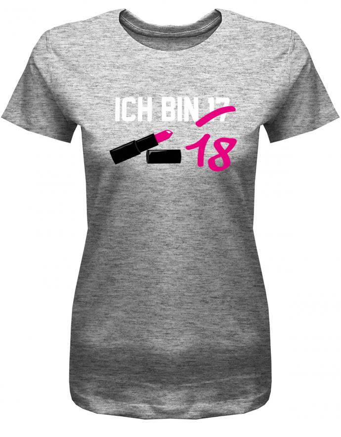 Ich bin jetzt 17 durchgestrichen 18 Lippenstift - 18 Geburtstag Shirt Mädchen - T-Shirt bedrucken mit lustigen Sprüchen bei - myShirtStore