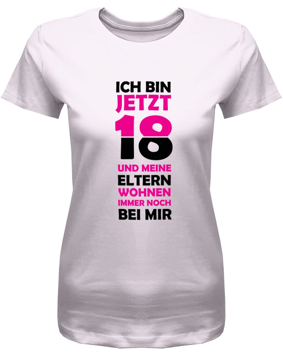 Ich bin jetzt 18 und meine Eltern wohnen immer noch bei mir - Geburtstag - Damen T-Shirt - T-Shirt bedrucken mit lustigen Sprüchen bei - myShirtStore