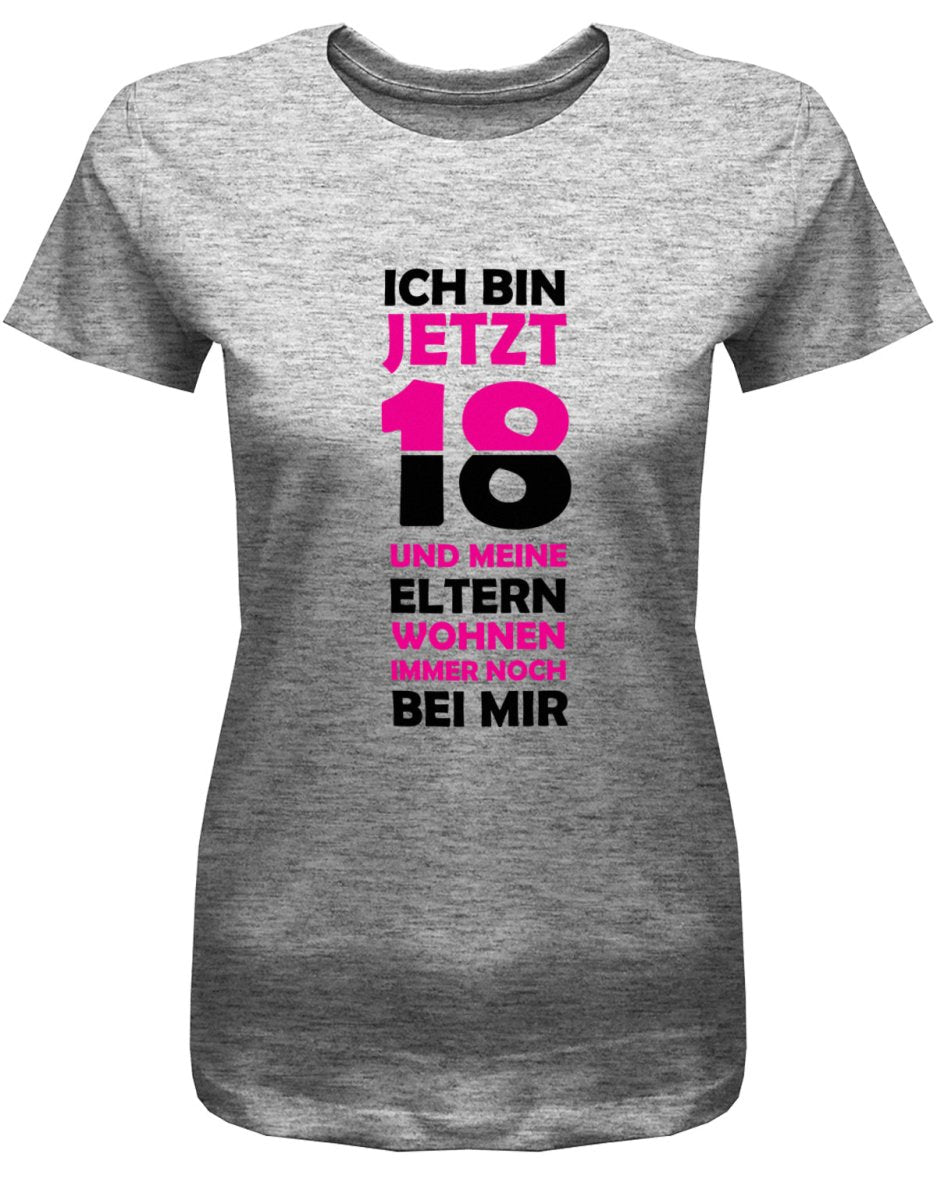 Ich bin jetzt 18 und meine Eltern wohnen immer noch bei mir - Geburtstag - Damen T-Shirt - T-Shirt bedrucken mit lustigen Sprüchen bei - myShirtStore