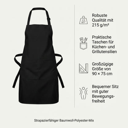 Schürze mit praktischen Taschen – 215g robuster Baumwoll-Polyester-Mix 90x75cm
