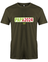 Papa 2023 lädt - loading - Werdender Papa Shirt Herren Army