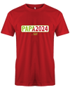 Papa 2024 lädt - loading - Werdender Papa Shirt Herren rot