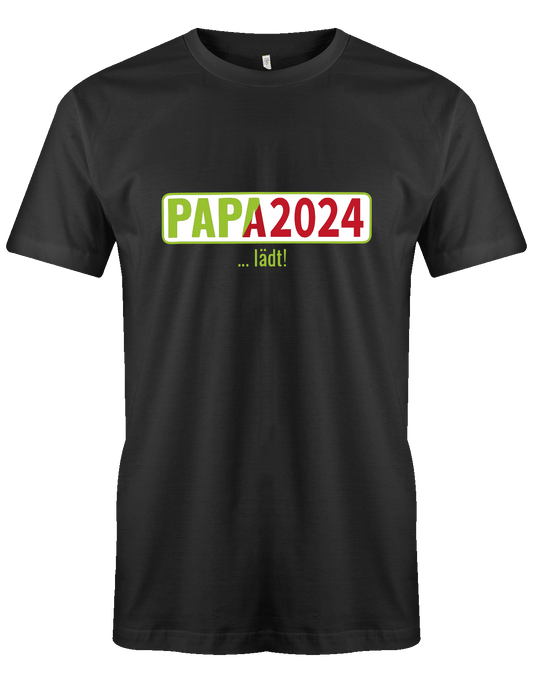 Papa 2024 lädt - loading - Werdender Papa Shirt Herren schwarz